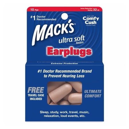 Macks Ultra Soft Foam Earplugs, Ultra Noise Blocker - 10 Pair, 2 Pack