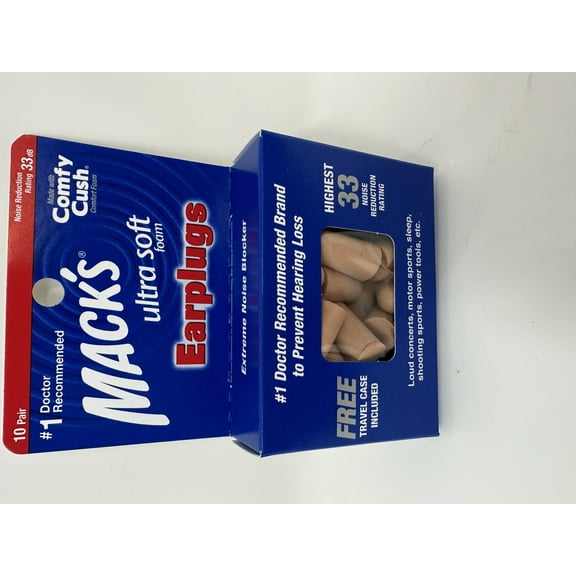 Macks Ultra Soft Foam Earplugs, Ultra Noise Blocker - 10 Pair