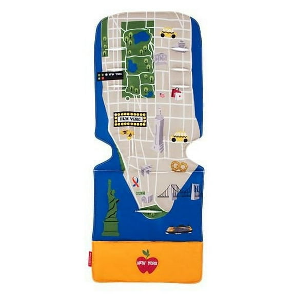 Maclaren Universal Liner, New York City Map, Reversible, Machine Washable, Stroller Accessory, Black