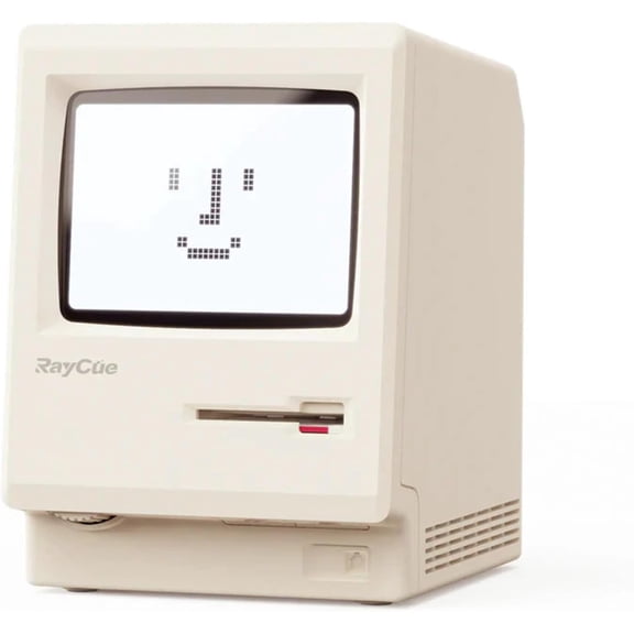Maclock WB-8 Retro Pixel Alarm Clock - 1984 Computer-Inspired USB Desk Clock with Pixel Display, Multiple Alarms & Adjustable Brightness | Maclock Calendar, Temperature, Unique Retro Tech Gift