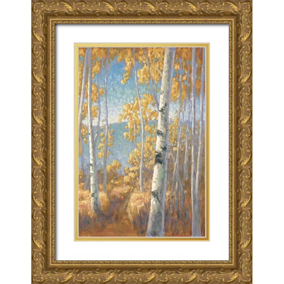 Macnab, John 23x32 Gold Ornate Wood Framed with Double Matting Museum Art Print Titled - Aspen Forest II