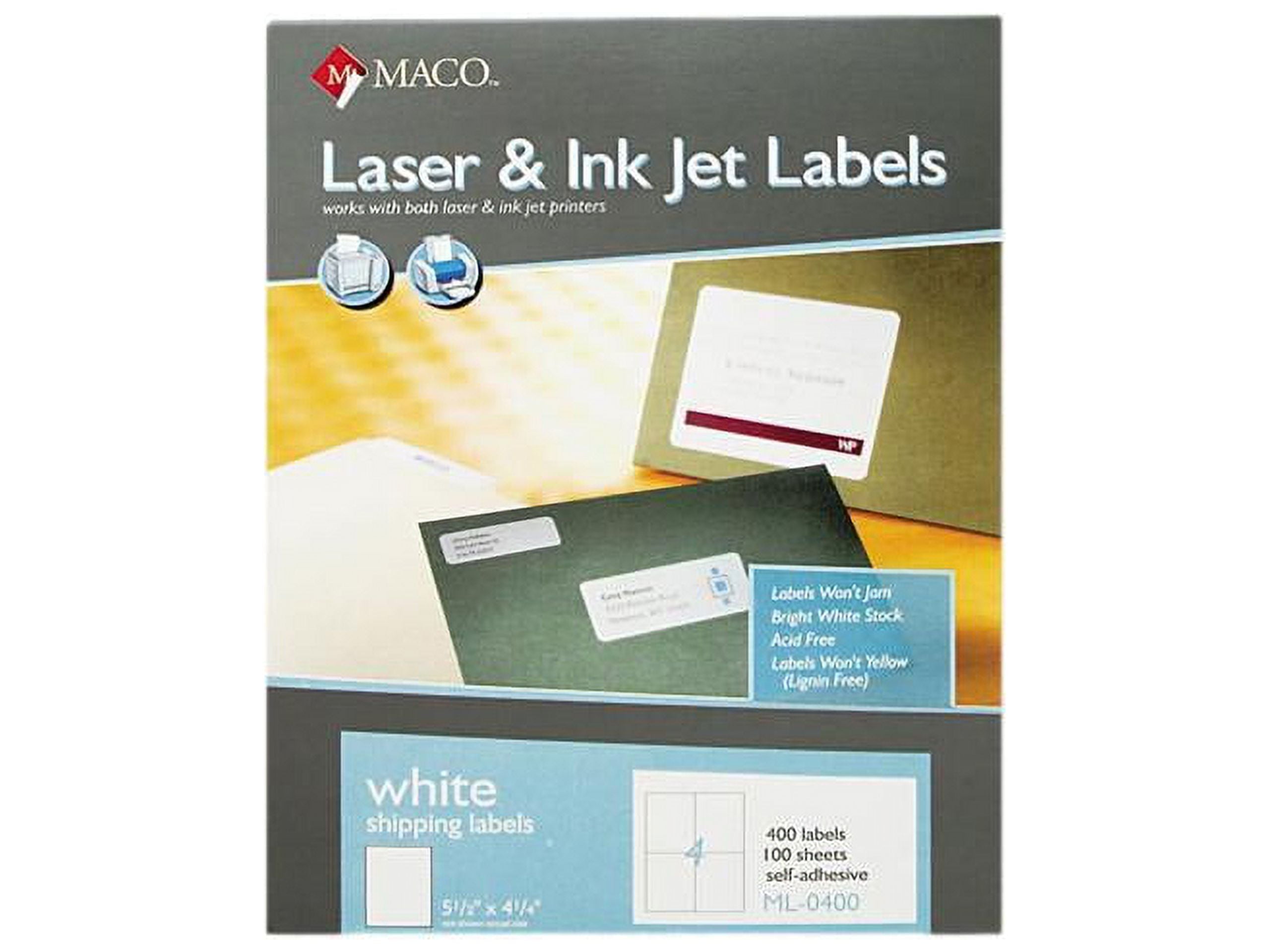 MACO White Laser/Ink Jet Shipping Label - 5 1/2 MACO White Laser/Ink Jet Shipping Label - 5 1/2