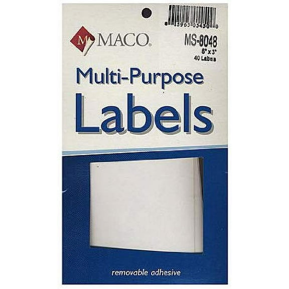 Maco Multi-Purpose Handwrite Labels rectangular 3 in. x 5 in. 40 [PACK OF 6 ]