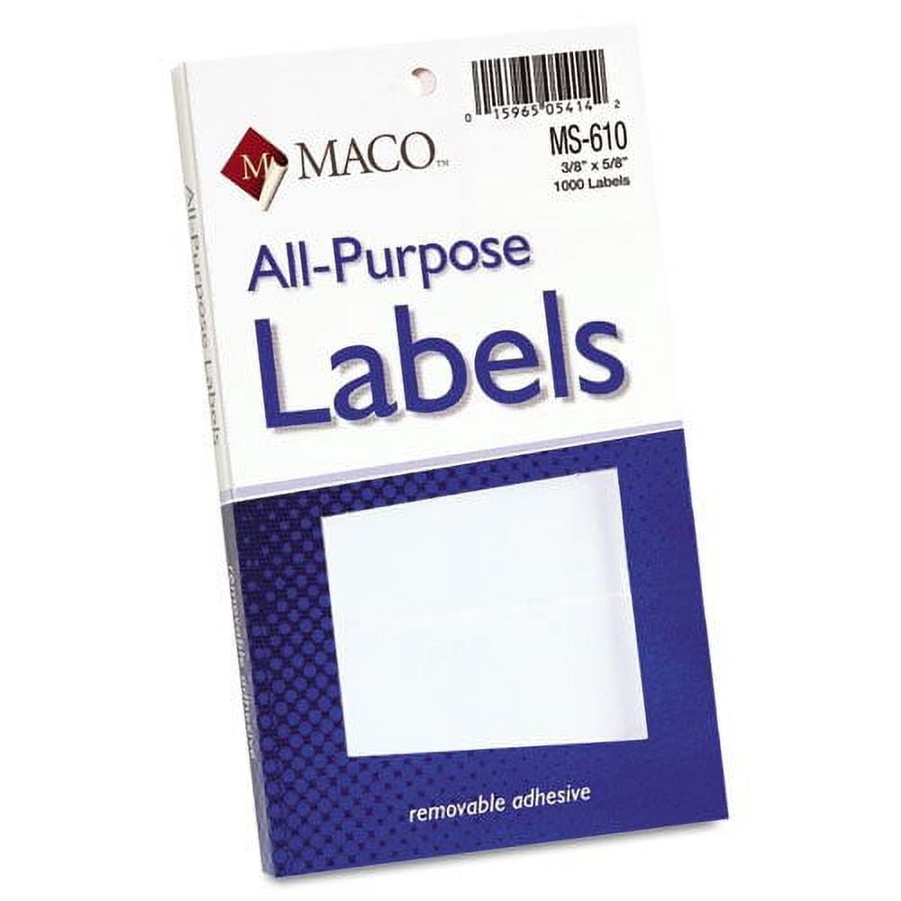 Continuous Perforated Removable Adhesive Labels White