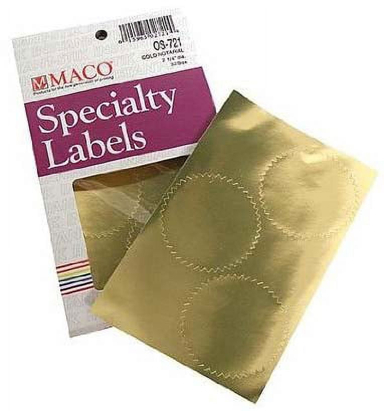 Maco OS721 Gold Notarial Seals, Self-Adhesive, 2-1/4