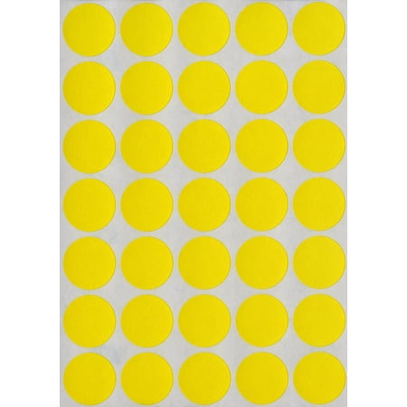 MACO 3/4" Dia. Yellow Round Color-Coding Labels, 1000 per Box