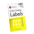 thumbnail image 1 of MACO Yellow Round Color Coding Labels, 3/4 Inches in Diameter, 1000 Per Box (MR1212-4), 1 of 8