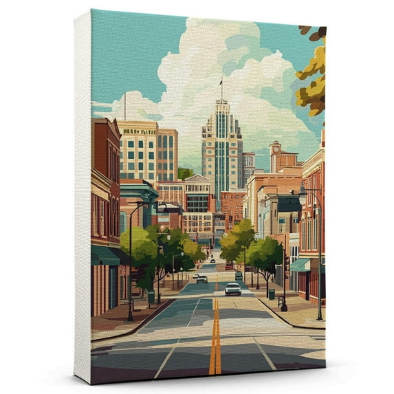 Macon Travel Canvas, Vintage City Canvas Georgia Canvas Wall Art, Macon Canvas Colorful, Georgia Picture Canvas - 104AZ823