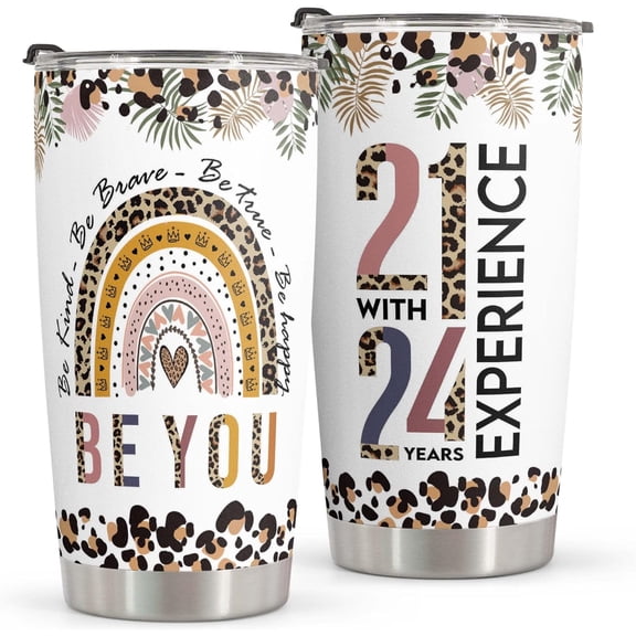Macorner 50th Birthday Gifts for Women - Stainless Steel Tumbler 20oz - 50 Years Old Birthday Gifts for Women - Gifts for Women Bestie Friends Sister Coworker Mom Wife 21 With 29 Years Experience Gift