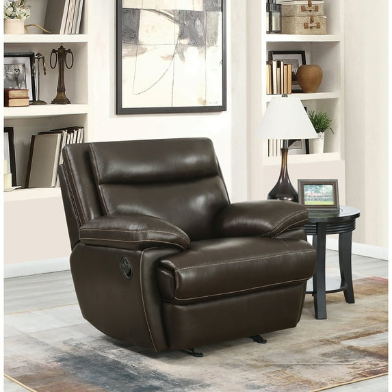 Macpherson Upholstered Glider Recliner Espresso