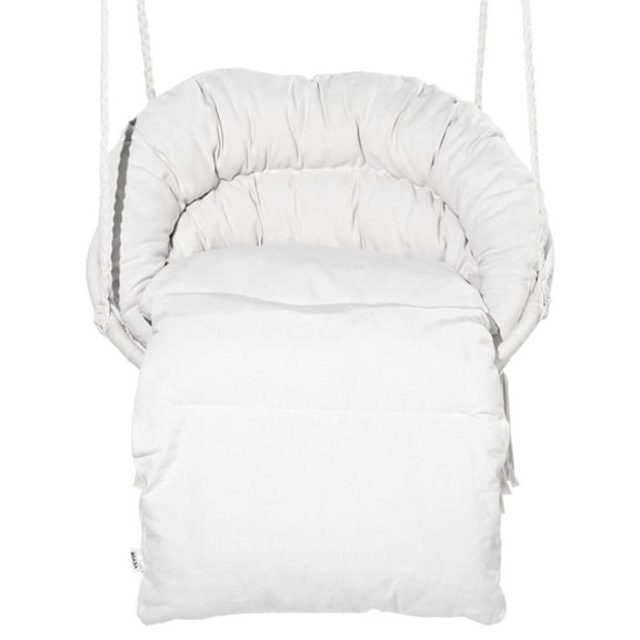 Macram Hanging Chair with Cushion - Indoor/Outdoor Boho Swing Seat, Hammock Style