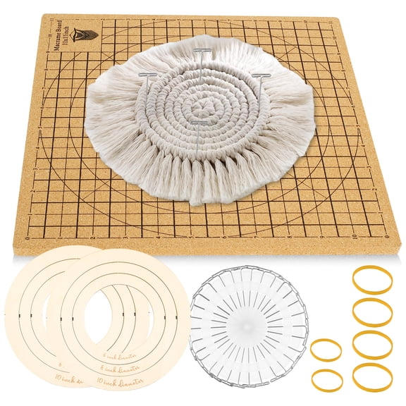 Macrame Board Set with Pins Double Sided Macrame Project Board Grids Wood Macrame Cork Board Lightweight Macrame Craft Board for Braiding Craft Bracelet Scarves