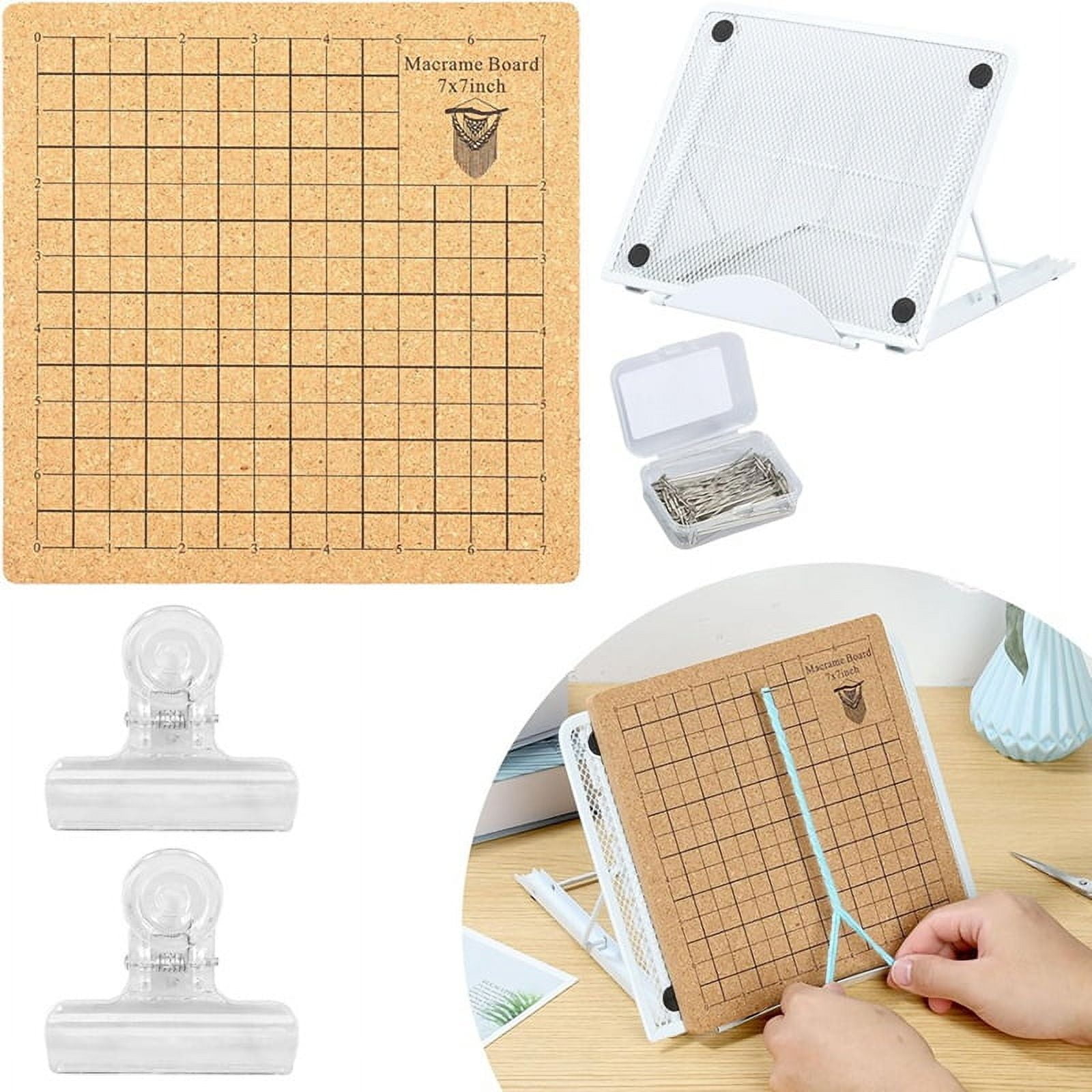 Macrame Board with Metal Adjustable Holder Pins Clips Supplies Double ...