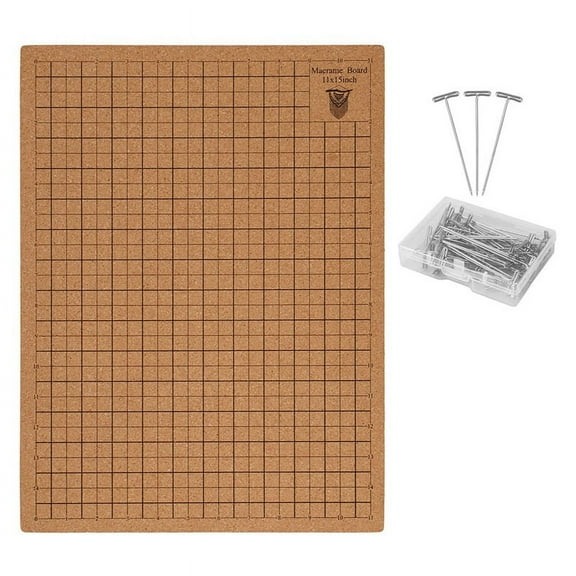 Macrame Board with Pins, 12x16In Portable Double Side Macrame Project Board with Grids,Reusable Macrame Board