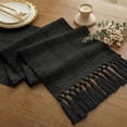 thumbnail image 1 of Macrame Boho Table Runner 72 Inches Long Farmhouse Woven Cotton Home Decor for Dining Room Table Kitchen Island Buffet Console Bridal Shower Party Rustic Farmhouse Kitchen Decor - 12x72 Inch（Black）, 1 of 8