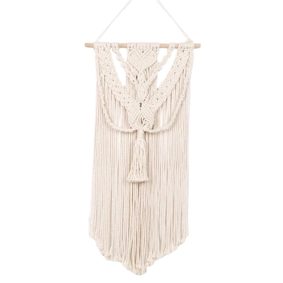 Macrame Boho Wall ing Decor, Woven Tassel Tapestry, Geometric Wall Wedding Rope Tapestry Nursery Decorative 35x75cm