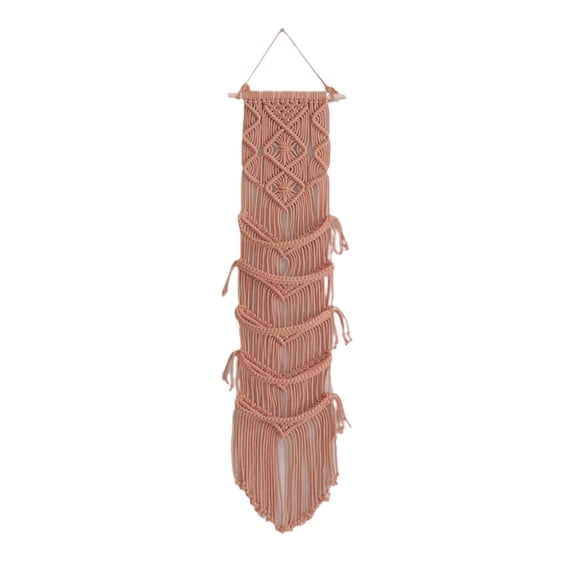 Macrame Cap Holder, Boho Hat Organizer, Baseball Cap Display Rack, Handwoven Wall Hat Hanger, Over Door Cap Storage, Macrame Hat Hanger for Baseball Caps Wall Door Closet Display, Pink