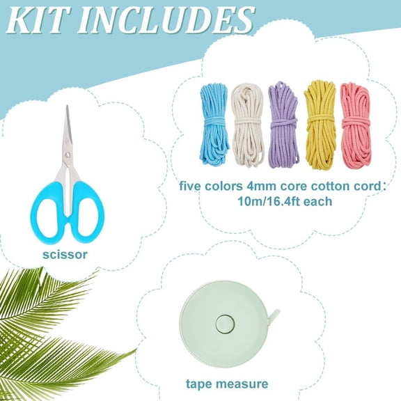 Macrame Coaster kit for Adults Beginners Cotton Rope Crochet Coaster Kit Complete Starter Core Cord Crochet Kit for Beginners with Instructions Video for Tabletop Decor