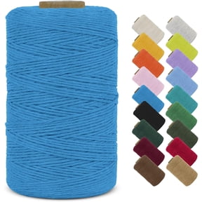 Macrame Cord 1mm x 426 Yard Natural Cotton String Twine Rope Yarn, Colored Craft for DIY Jewelry Making Wall Hanging Gift Wrapping Decoration (Lake Blue) Lake Blue yards