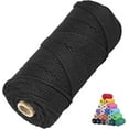 thumbnail image 1 of Macrame Cord 3mm x 109 Yards,Jute Twine 3mm Natural Macrame Cotton Rope, Macrame Rope Soft Cotton Cord Craft Rope Macrame Yarn for Plant Hanger Wall Hanger(Black), 1 of 8