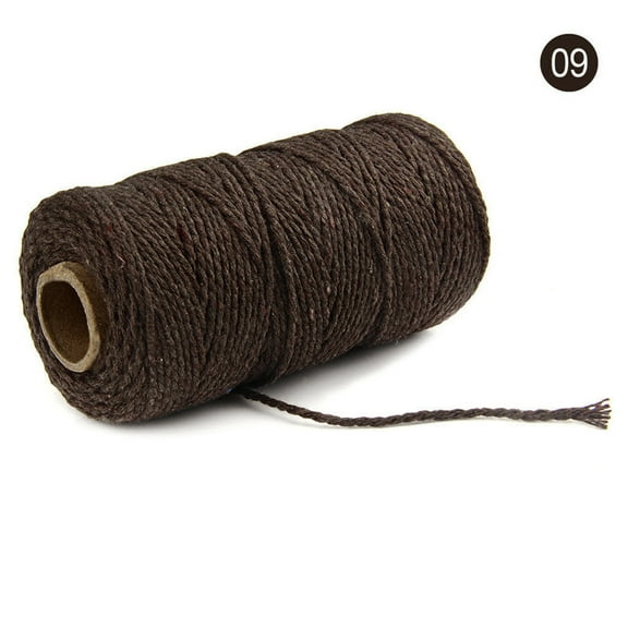 Macrame Cord 4mm 100m Cotton Rope 1 Pack Pale Yellow,Natural Cotton Rope for Colorful Macrame Hand Knitting, 4 Strands Twist Cotton Rope Macrame 2mm for Handmade Colored Wall Hanging Weaving Tapestry