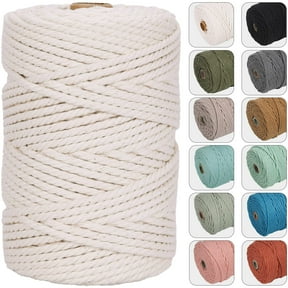 4mm 109yards Macrame Cord Natural Color Cotton Rope for Wall Hanging, Plant Hangers, Crafts, Knitting(Natural Color)