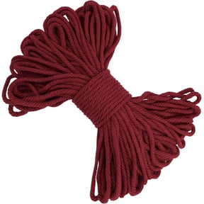 Macrame Cord 5mm x 22 Yards, Thick Rope Yarn Natural Cotton Cord, Colored Craft String for Plant Hanger, Wall Hanging, DIY Crafts, Knitting, Home Décor (Wine Red) Wine Red 5mm*22yards