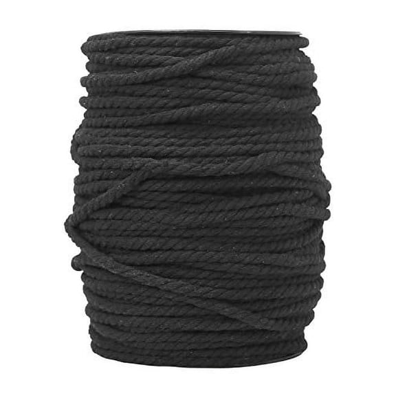 Macrame Cord Cotton Rope Macrame Supplies 3 Ply Twisted Macrame Rope String Yarn for Plant Hanger Wall Hanging Knitting Wedding Décor by Mandala Crafts Black 5mm 109 Yards