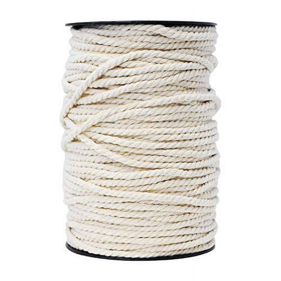Macrame Cord Cotton Rope Macrame Supplies 3 Ply Twisted Macrame Rope String Yarn for Plant Hanger Wall Hanging Knitting Wedding Décor by Mandala Crafts Natural 4mm 109 Yards