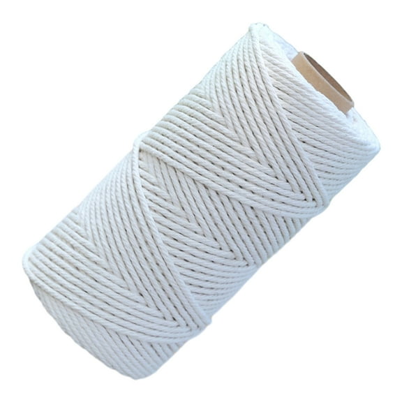 Macrame Cord Cotton ,Twisted Macrame Twine for Hand-Knitted Macrame Decor, Cotton Rope for Handmade Wall Hanging - 4mm