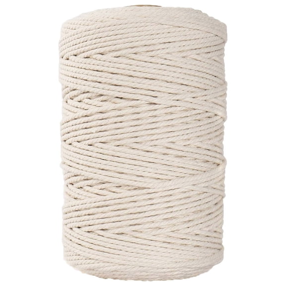 Macrame Cotton Cord, 3mm x 100m Craft Yarn For DIY Macrame Wall Hanging Hanger Knitting And Weaving Craft Projects