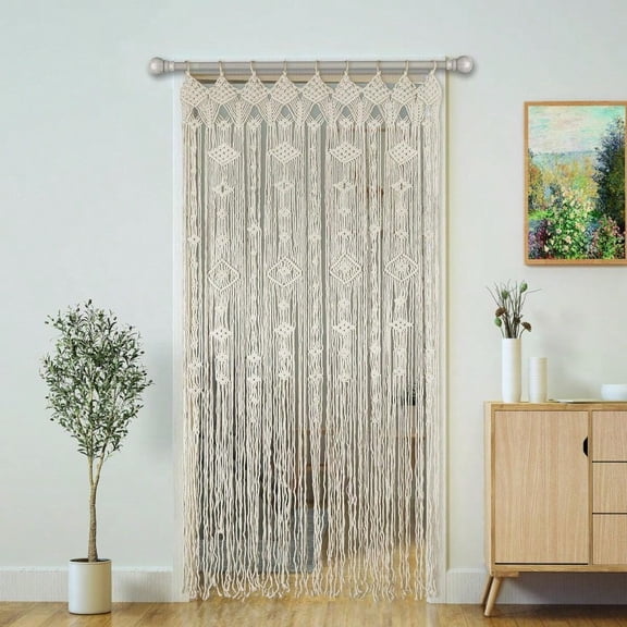 Macrame Curtain Boho Doorway CurtainsHandmade String Backdrop Panel Hippie Door Hanging Wedding Decor Arch Curtain Room Divider Bohemian Wall Cover Window Bedroom Doors Diamond