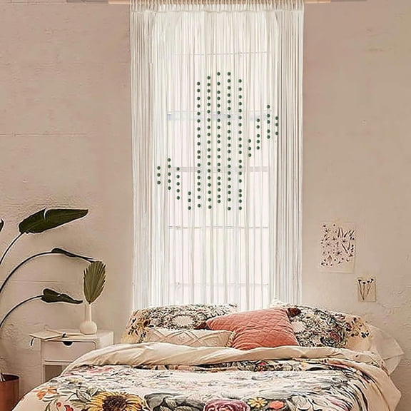 Macrame Curtain Boho Window Curtain Doorway Macrame Wall Decor Yarn Art Moder Bedroom Headboard Decor,31" W x 70" L