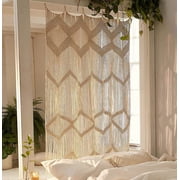 Macrame Curtain and Room Divider for Living Room and Bedroom Boho Handwoven Macrame Wall Hanging Doorway Decor 42W x 75H