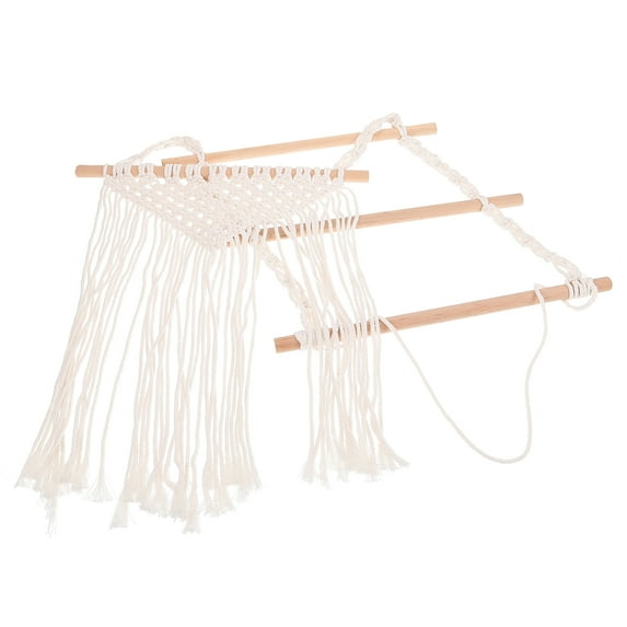 Macrame Decoration Wall Hanging Rack Decorative Cotton Rope Woven Shelf Practical Hair Hoop Storage Shelf