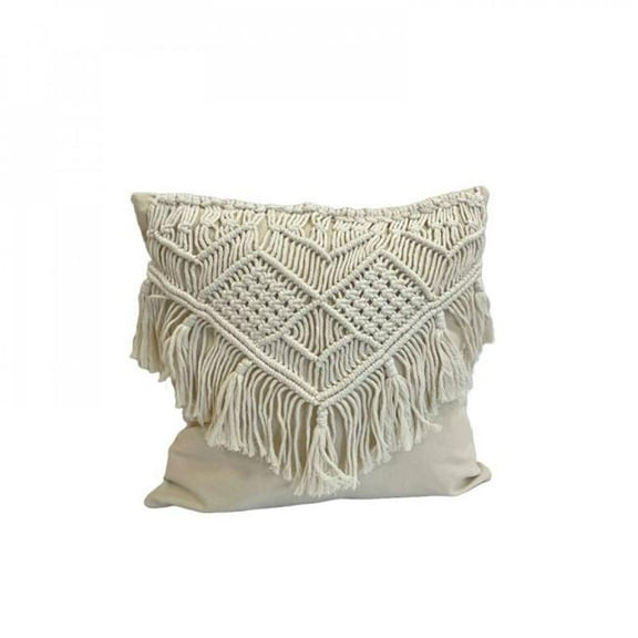 Macrame Detailed Throw Pillow