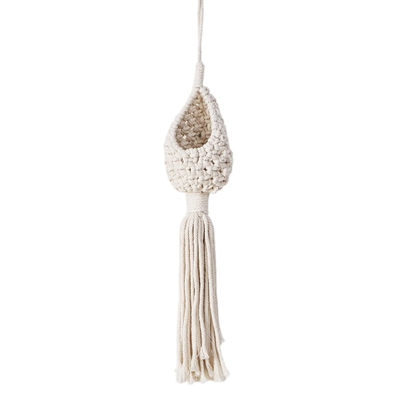 Macrame Hangers Hanging Basket Boho Decor - 27.6 Inch Handwoven Plant Hanger 4.72 Inch Pot Holder Indoor Outdoor Bohemian Macrame Hangers Plant Hanger(White/C)