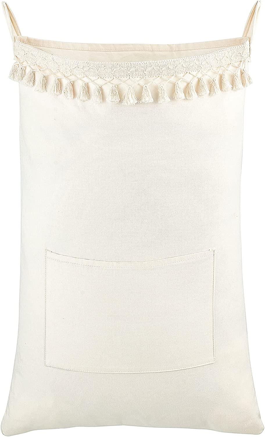 Mkono Hanging Laundry Hamper Bag - Over The Door Organizer With Macrame Boho Decor, 18.5x27.5 Inch - View #2