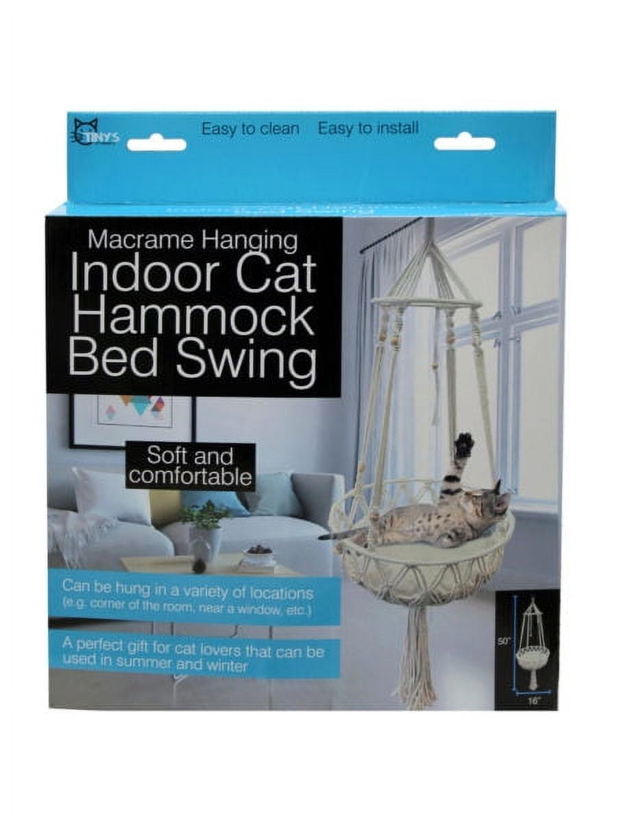 Macrame Hanging cat Hammock Indoor cat Bed Swing