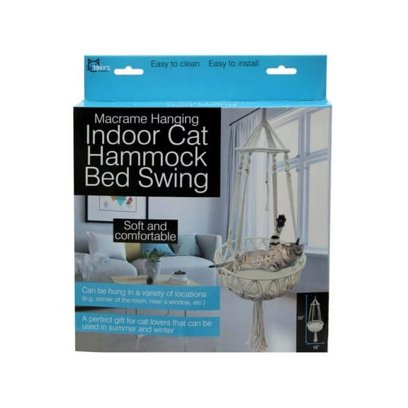 Macrame Hanging cat Hammock Indoor cat Bed Swing
