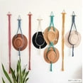thumbnail image 1 of Macrame Hat Holder, Wall Mounted Hat Display Rack, 1 of 11