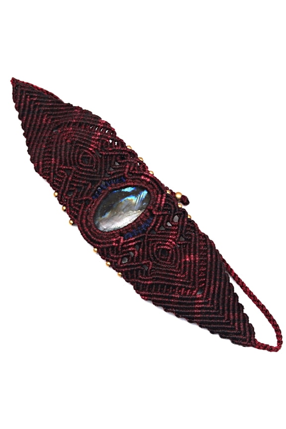 Macrame Labradorite Necklace Pendant Natural Handmade Bohemian Crystal Stone