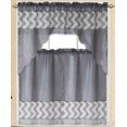 thumbnail image 1 of Macrame Lace 36" Long Kitchen Curtain Tiers and Swag Set, Gray, 1 of 3