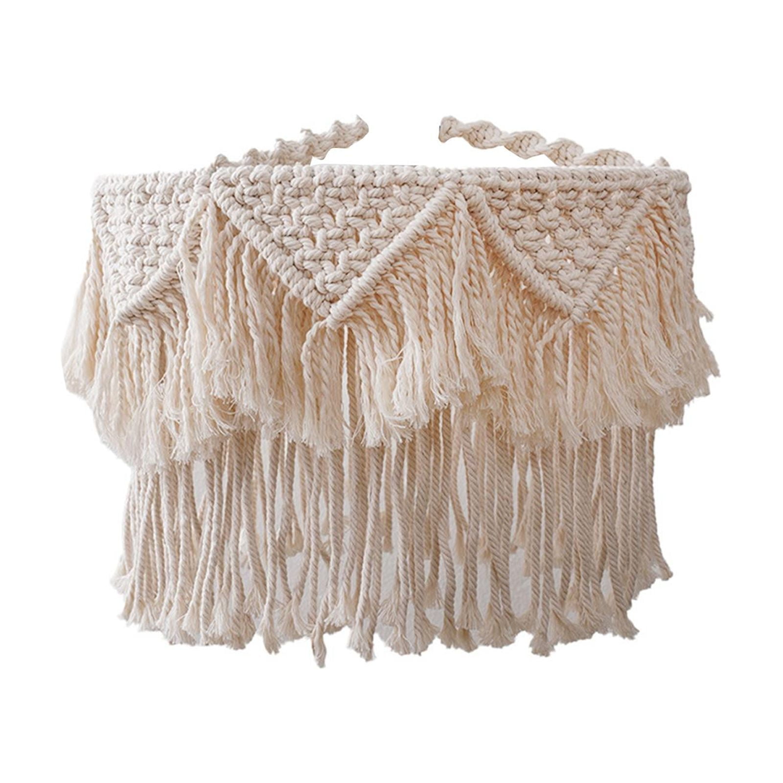 Macrame Lamp Shade Pendant Light Cover Nordic Hand Woven Bohemian Style Lampshade Pendant Light Shade for Wedding Nursery Party Home Decor