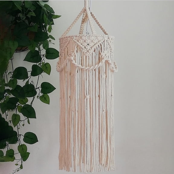 Macrame Lamp Shade Pendant Light Shade Large Modern Handmade Hanging Light Cover Hanging Lampshade for Living Room, Dorm, Office, Home Decor , Style A