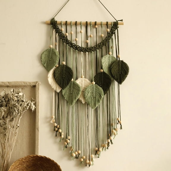 Macrame Leaf Wall Hanging Tapestry Boho Home Decor