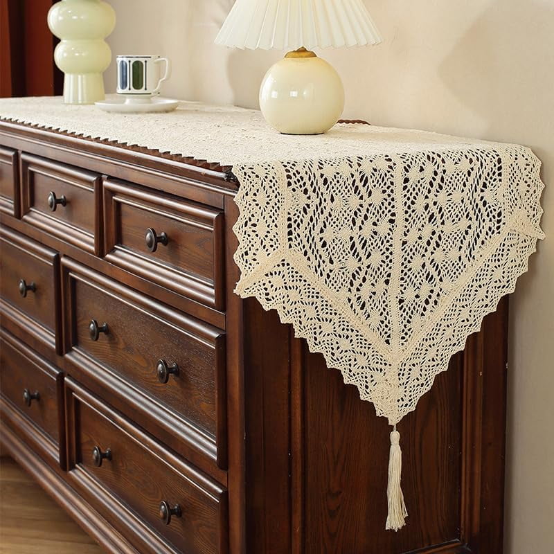 Macrame Long Table Runner Crochet Table Runners Rustic Farmhouse Table ...