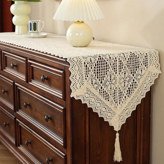 Macrame Long Table Runner Crochet Table Runners Rustic Farmhouse Table Decoration