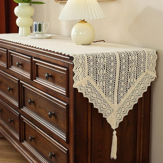 Macrame Long Table Runner Crochet Table Runners Rustic Farmhouse Table Decoration