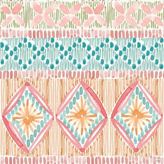 Macrame Meander Pattern VII Poster Print by Dina June (18 x 18) # 66587